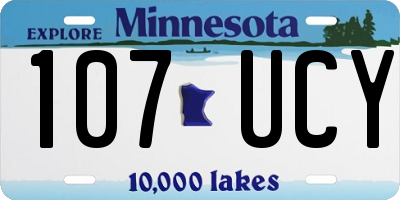 MN license plate 107UCY