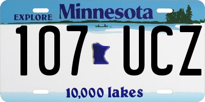 MN license plate 107UCZ