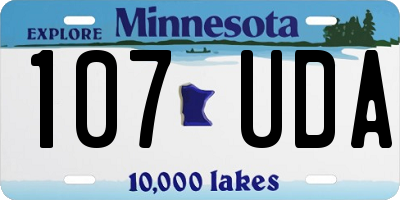 MN license plate 107UDA