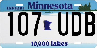 MN license plate 107UDB