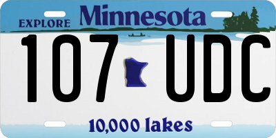 MN license plate 107UDC