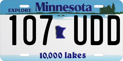 MN license plate 107UDD