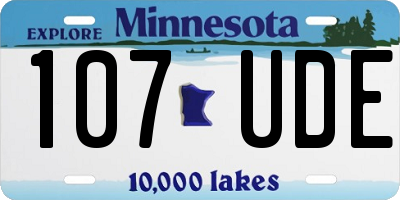 MN license plate 107UDE