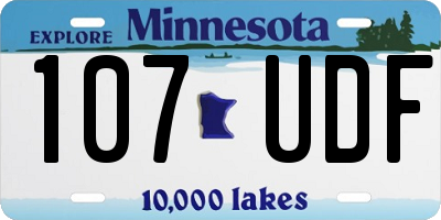 MN license plate 107UDF
