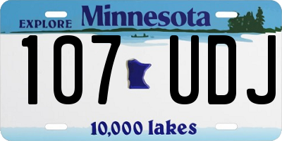 MN license plate 107UDJ