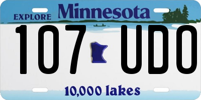 MN license plate 107UDO