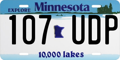 MN license plate 107UDP