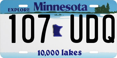 MN license plate 107UDQ