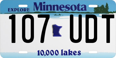 MN license plate 107UDT