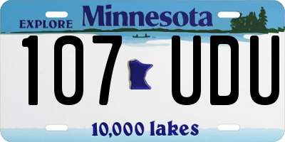 MN license plate 107UDU