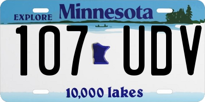 MN license plate 107UDV