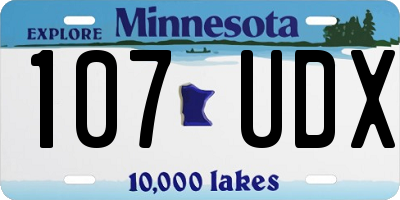 MN license plate 107UDX