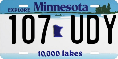 MN license plate 107UDY