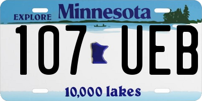 MN license plate 107UEB