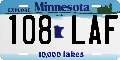 MN license plate 108LAF