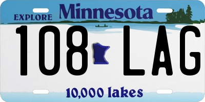 MN license plate 108LAG