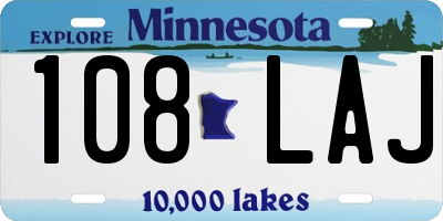 MN license plate 108LAJ