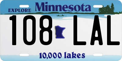 MN license plate 108LAL