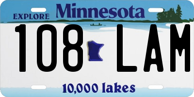 MN license plate 108LAM