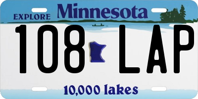MN license plate 108LAP