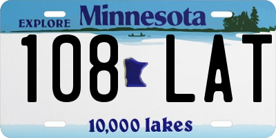 MN license plate 108LAT