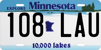 MN license plate 108LAU