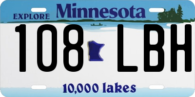 MN license plate 108LBH