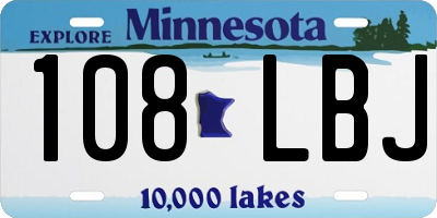 MN license plate 108LBJ