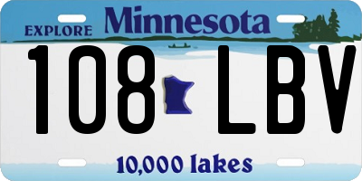 MN license plate 108LBV