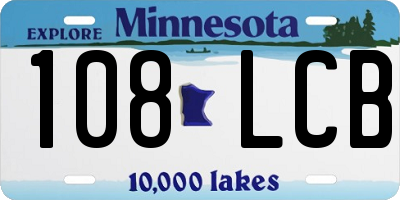 MN license plate 108LCB