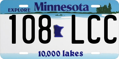 MN license plate 108LCC