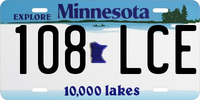 MN license plate 108LCE