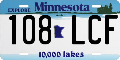 MN license plate 108LCF