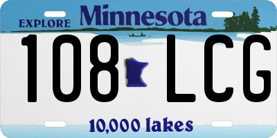 MN license plate 108LCG