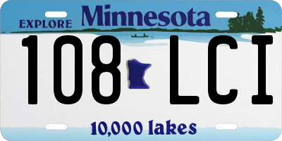 MN license plate 108LCI