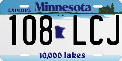 MN license plate 108LCJ