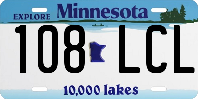 MN license plate 108LCL