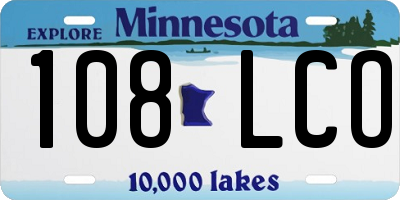 MN license plate 108LCO