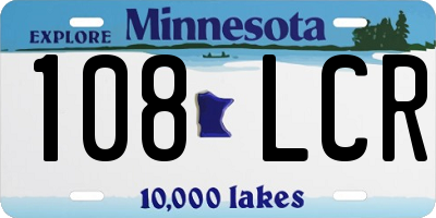 MN license plate 108LCR