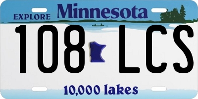 MN license plate 108LCS
