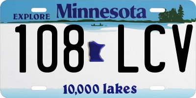 MN license plate 108LCV
