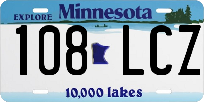 MN license plate 108LCZ