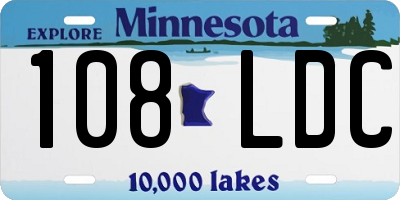 MN license plate 108LDC
