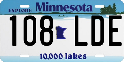 MN license plate 108LDE