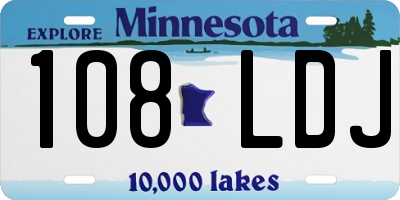 MN license plate 108LDJ