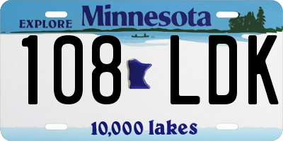 MN license plate 108LDK