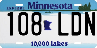 MN license plate 108LDN