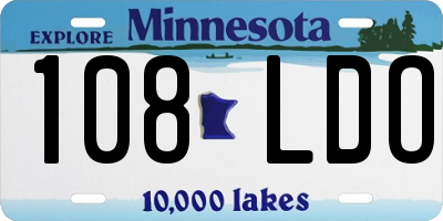 MN license plate 108LDO
