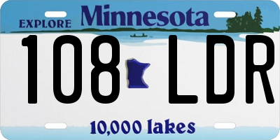 MN license plate 108LDR