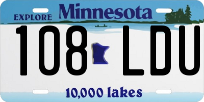 MN license plate 108LDU